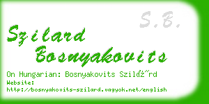 szilard bosnyakovits business card